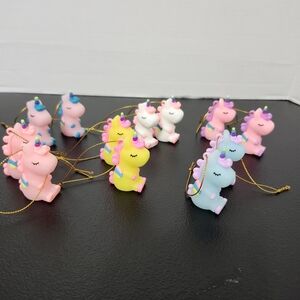 Unicorn Soft Rubber Ornaments Figures Party Gift Keychain Craft Christmas